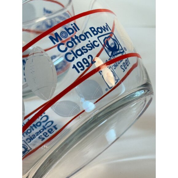 Vintage Mobil Cotton Bowl Classic 1994 Football Glass Snack Candy Cereal Bowl - Picture 6 of 8